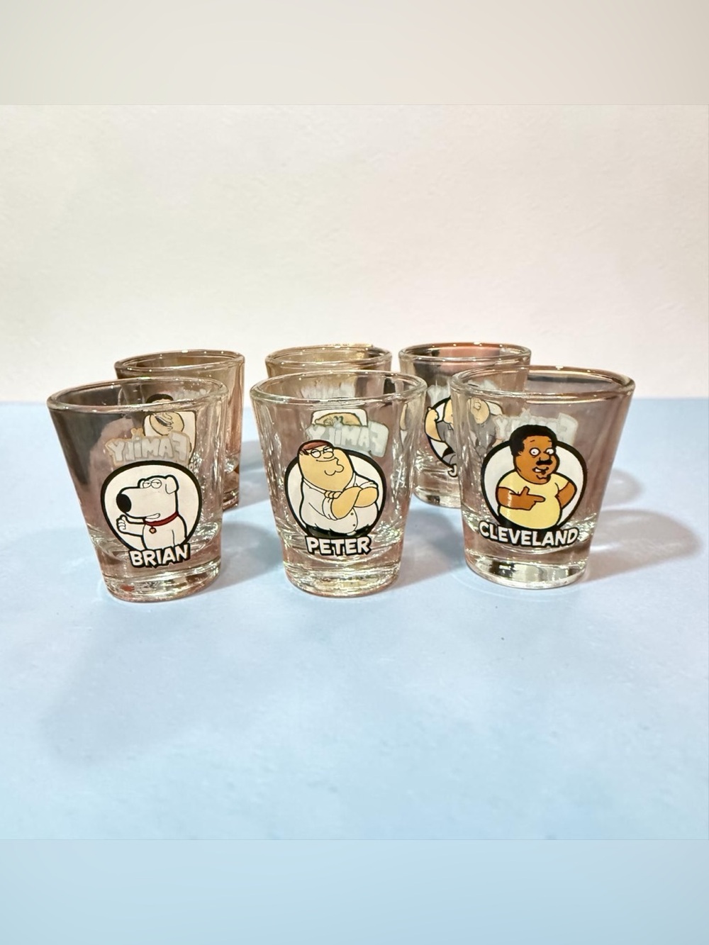 Family Guy Shot Glass Set in Clear Glass - Character Collectible